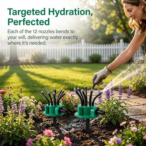 360° Coverage Precision Garden Irrigation Sprinkler, Multiple Sprinklers on One Hose, Multi Directional Lawn Sprinkler for Yard & Roof Cooling Wateringgarden Sprinkler (3) - Image 4