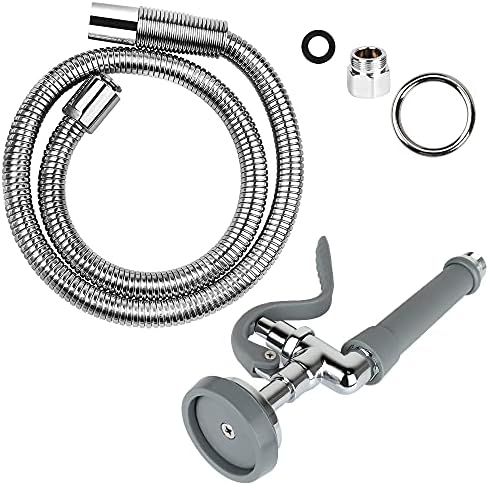 COOLWEST Pre-Rinse Spray Valve with Hose 44 Inch Stainless Commercial Hose with Sprayer Nozzle Head Replacement Kit for Commercial Kitchen Sink Faucet - Image 6