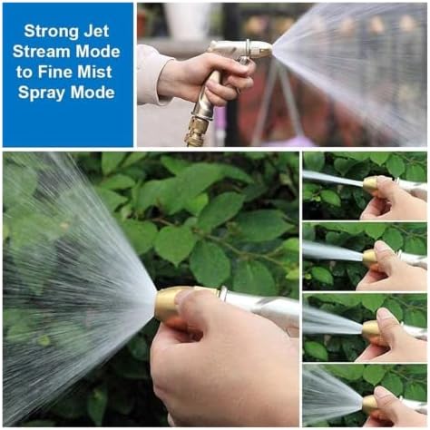 Heavy Duty Metal Garden Hose Nozzle High Pressure Pistol Grip Sprayer 4 Spray Modes Handheld Water(SIZE A) - Image 4