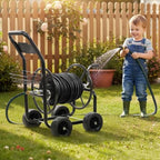 VINGLI 300FT 5/8in Garden Hose Reel Cart, 4-Wheel Portable Residential Hose Reel Cart, Hose Guide System with Storage Basket, Rust Resistant, for Family Yard, Garden and Farm (Black) - Image 2