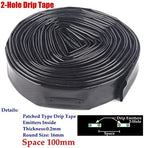 1pcs 16mm 2-Hole Irrigation Drip Tape, for Greenhouse Under Film Irrigation Drip Hose Micro Irrigation System Streamline Soaker Hose 5~50m (Color : Space 100mm, Size : 50meters (164ft)) - Image 2