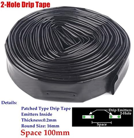 1pcs 16mm 2-Hole Irrigation Drip Tape, for Greenhouse Under Film Irrigation Drip Hose Micro Irrigation System Streamline Soaker Hose 5~50m (Color : Space 100mm, Size : 50meters (164ft)) - Image 2