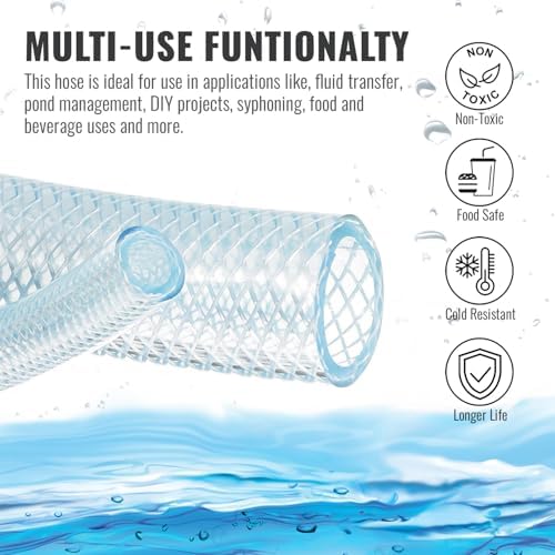 Ponaflex PonaBraid 1/4" x 300FT - Food Grade Heavy Duty Clear Braided Hose for Beverage, Liquid Transfer, Industrial, and Agricultural Applications - Image 2