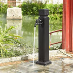 Outdoor Stainless Steel Garden Water Column/Hose Stand with Faucet Antifreeze Anti-Rust Courtyard Water Faucet Pillar Floor Mount Water Tap Columns Stainless Steel Square Vertical Garden Water Column( by Hltdzer