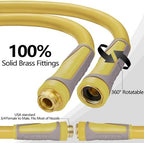 Hybrid Garden Hose 100 FT x 5/8",Heavy Duty Water Hose With 3/4" Solid Brass Fittings, No-Tangle & No-Kink,Tough & Flexible,Durable& Lightweight,Non-Expanding Garden Hoses for Yard, Outdoor, RV - Image 3