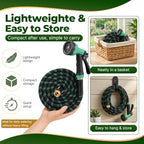 Garden Hose 150 ft, 2026 Upgraded Kink Free Flexible Water Hose 150ft With 10 Pattern Spray Nozzle, Leak-Proof, Portable, Ultra Lightweight & Durable Garden Hose for Yard, Lawn, Outdoor (Black Cyan) - Image 5