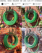 Bigfoot Hose Holder Metal Wall Mount Heavy Duty 125'5/8" Garden Hose Hanger - Image 4