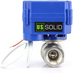 Motorized Ball Valve 1/2 in U.S. Solid 304 Stainless Steel NSF Certified 85-265V AC 2 Wire Auto Return Normally Closed Electric Actuated NPT by USSolid