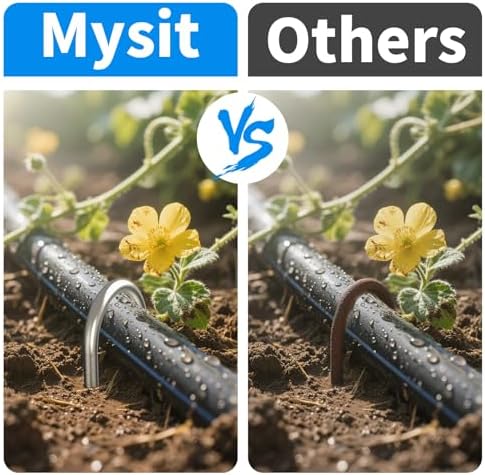 MySit 12 Inch 50 Pack Heavy Duty U Shaped Garden Stakes - Image 4