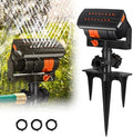 Oscillating Garden Lawn Sprinkler, Adjustable Spray Angle Grass Watering Irrigation System with Spike Base, Fits 3/4" Hose, Black/Orange by Unknown