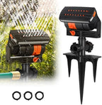 Oscillating Garden Lawn Sprinkler, Adjustable Spray Angle Grass Watering Irrigation System with Spike Base, Fits 3/4" Hose, Black/Orange by Unknown