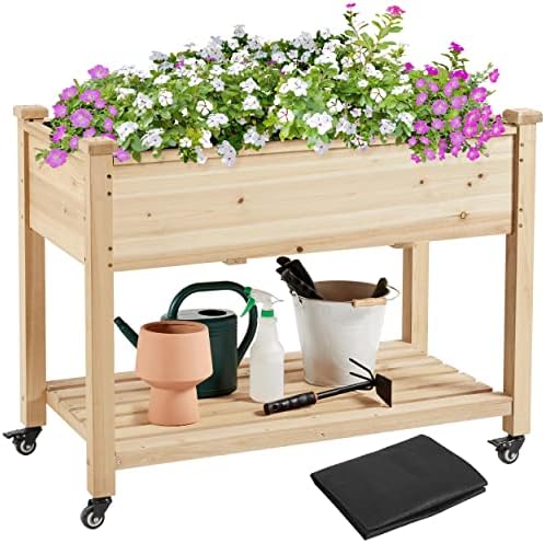 Yaheetech Raised Garden Bed with Wheels 42x23x33in Wooden Planter Box by Yaheetech