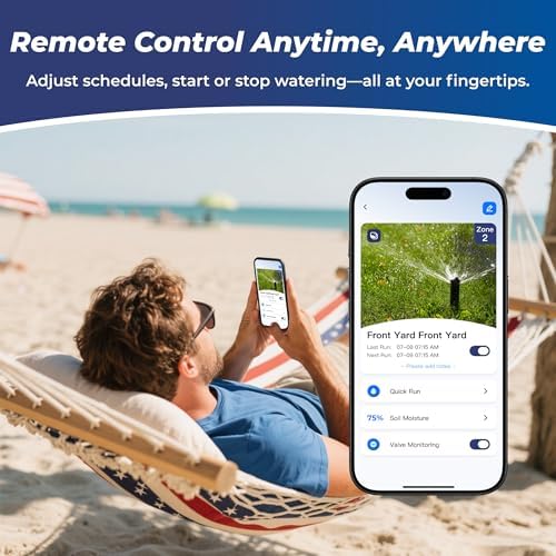 Outdoor Smart Sprinkler Controller 16 Zone, WiFi Automatic Irrigation Timer, Easy-Use App, Flexible Programs, Save Water via Rain, Wind&Freeze Skip, Quick Install, with Alexa - Image 3