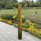 Floor Mounted Faucet Outdoor Water Pipe Vertical Fountain Irrigation Column,304 Stainless Steel Freestanding Hexagon Garden Water Column Fountain with Retro Faucet, 50cm Tall Outdoor Decorat - Image 6