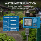 TiFFCOFiO Programmable Water Volume Control Sprinkler Timer, Water Duration Control Hose Timer with Water Meter, Auto and Manual Watering for Irrigation, Garden and Drip System - Image 5