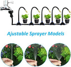 Outdoor Misting Cooling System Kit with 24v Silent Pump & Adjustable Nozzles & Flexible Misting Line & Filter, Patio Misters Mister System Drip Irrigation System for Outsi(Size:25mtube + 40 nozzles) - Image 4