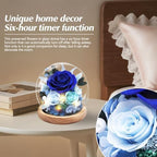 Casaido Preserved Roses Flowers for Delivery, Mothers Day Rose Gifts for Her, Blue Forever Flores in Glass Dome for Women Mom Wife Girlfriend, Anniversary Birthday Rose for Vanlentines Day Christmas - Image 3