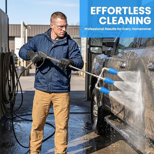 Sakerplus Dual Triple Turbo Nozzle Pressure Washer,1/4 Inch Quick Connect Rotating Power Washer Nozzle, Stainless Steel and Brass, Max 4000 PSI for Driveways Patios Decks (Triple Turbo Nozzle) - Image 4