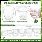 Self Watering Plant Pots, 3.5'', Transparent, 54 Pcs - Image 2