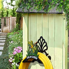 Decorative Garden Hose Holder, Hose Hanger, Heavy Duty Cast Iron Garden Yard Water Pipe Holds, Wall Mounted Hose Butler, Hose Rack Reel, 50FT 75FT 100FT Water Hose Bulter Storage (Dragonfly) - Image 3
