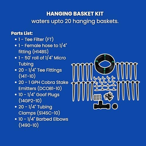 Dripworks Hanging Basket Drip Irrigation Kit | Waters Upto 20 Hanging Baskets | Agricultural Grade Components - Image 5