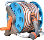 Hose Reel Cart Garden Hose Reels for Outside Retractable Multifunctional Wall Mounted Hose Cart, Garden Hosemobile with Water Gun, Car Wash Tool Set, Pipe Storage Rack (Color : A, Size : Hose Cart+1 by Unknown