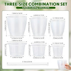 9 Pcs 3 Each of 5'', 6.5'', 7'' Large Clear Self Watering Plant Pots - Image 2