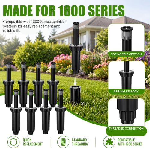 8 Pack Sprinkler Head Replacement, Compatible with Rain Bird 1800 - Image 4