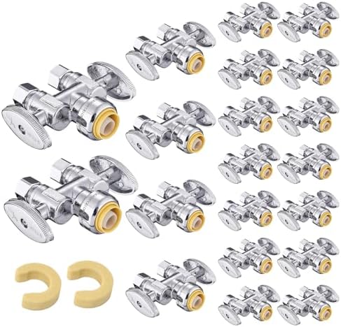 20Pcs EFIELD 1/2"Push x Dual 3/8"OD Straight Stop Valve(PF-VALVE039-20) by EFIELDPEXTUBING