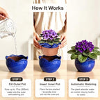 Ceramic Self-Watering African Violet Pots for Indoor Plants - Image 3