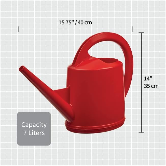 Consolidated Plastics Durable Swiss Watering Can with UV Protection, Ergonomic Handle for Indoor/Outdoor Gardening, Made in Switzerland (7 Liter, Red) - Image 4