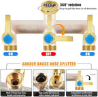 Upgraded Brass Garden Hose Splitter 3 Way Heavy Duty with Extension Handle - Image 3