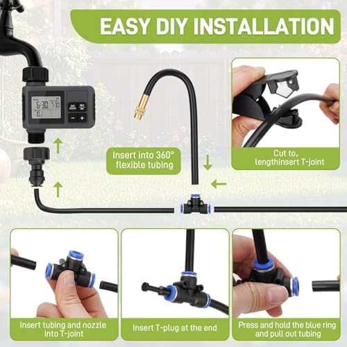 66FT Drip Irrigation System with Water Timer, Automatic Garden Watering Kit - Image 5