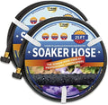 2 Pack Soaker Hose 25 FT for Garden Bed, 1/2’’ Rubber Garden Soaker Hoses 50 FT, Drip Irrigation Watering Hose for Vegetable, Tree, Lawn Yard(2 Pack 25 FT) by SuneedDirect
