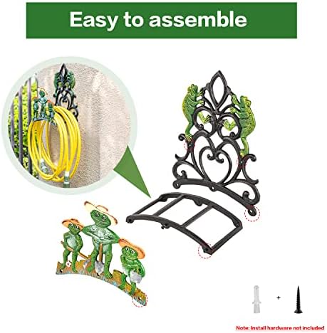 Sungmor Cast Iron Wall Mounted Garden Hose Holder - Five Frogs Rack - Image 4