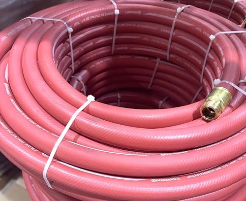 75ft Red Industrial Water Hose 300psi Heavy Duty 3/4" x 75' with Standard GHT Fittings Concrete Pump Parts Mixers Washout (H07575-WATER) by ConForms