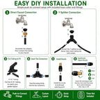 100FT 5/16" Garden Watering Kit with 32 Brass Nozzles & Y Splitter - Image 4