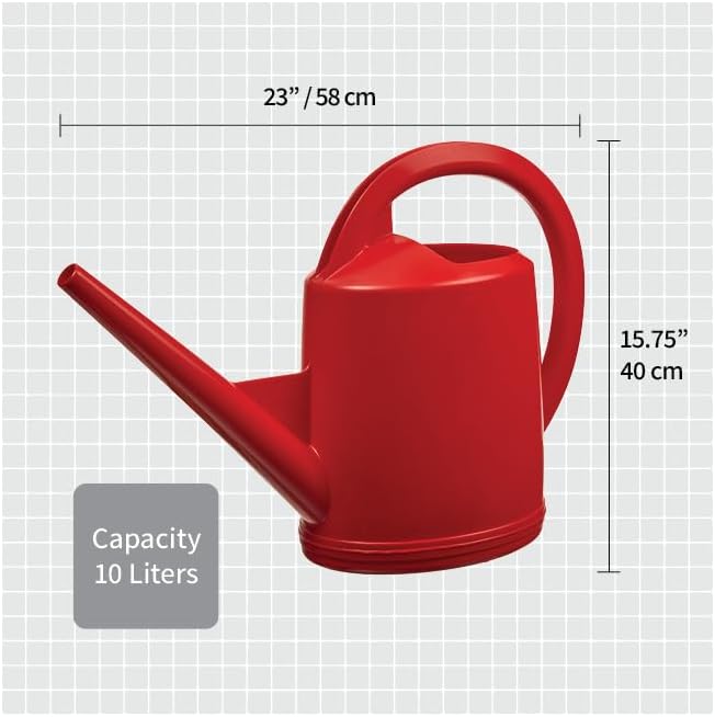 Consolidated Plastics Durable Swiss Watering Can with UV Protection, Ergonomic Handle for Indoor/Outdoor Gardening, Made in Switzerland (10 Liter, Red) - Image 4