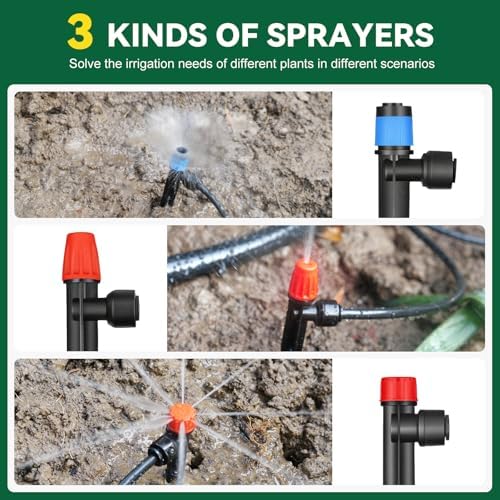 Drip Irrigation System for Garden, 2026-Upgraded Quick Connect Garden Watering Kit All-in-One with 1/2 inch 1/4 inch Irrigation Tubing for Garden, Lawn, Greenhouse, Raised Beds (233FT) - Image 3