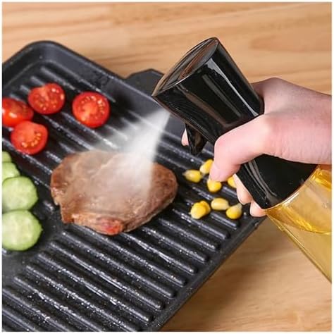 300ml Glass Oil Sprayer – Black and White Kitchen Oil Bottle, Garden Plant Watering Can(WHITE) - Image 5