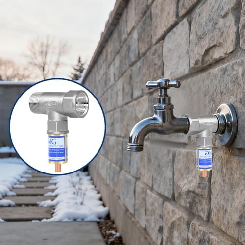 2Set T-Type Outdoor Faucet Freeze Protection Heavy Duty Garden Faucet Freeze Prevention Valve Anti Freeze Winter Faucets Protector Faucet Cover Replacement with Tape Fit 3/4" Thread for Farm Courtyard - Image 7
