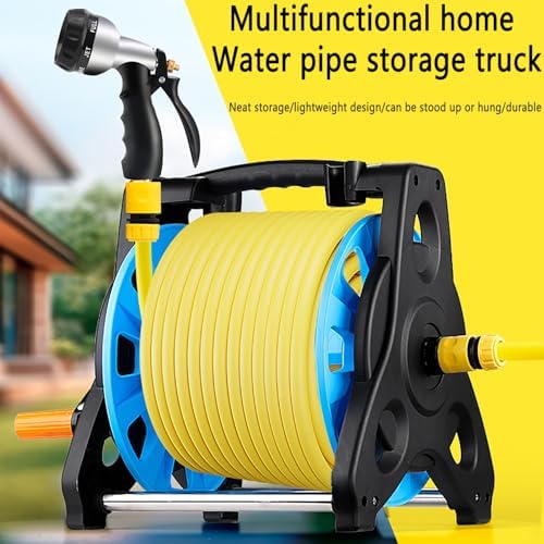 Portable Hose Cart, Wall-Mounted Garden Hose Reels High Pressure Water Gun with Thickened Hose and 360° Foldable Hand Handle, Leak-Proof Design for Cleaning, Irrigation, Car Wash - Image 2