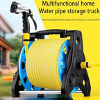 Portable Hose Cart, Wall-mounted Garden Hose Reels High Pressure Water Gun with Thickened Hose and 360° Foldable Hand Handle, Leak-proof Design for Cleaning, Irrigation, Car Wash - Image 2