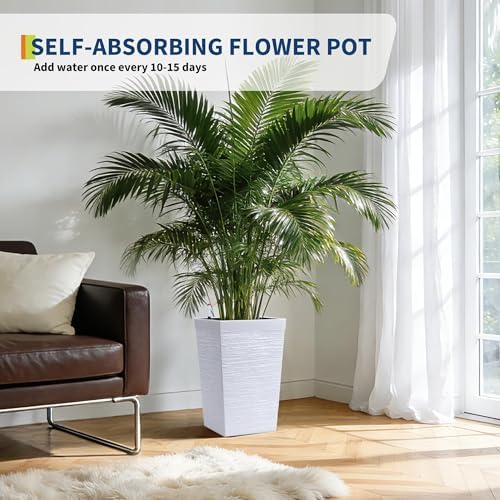 Tall Outdoor Planters Set of 2, 16" Planters for Outdoor Plants - Image 6