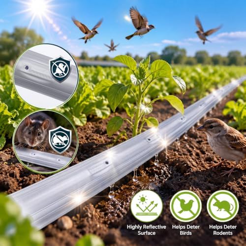 500ft 5/8" Drip Tape Irrigation 12 Mil Silver Reflective Tubing - Image 5