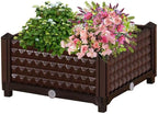 YSUEFIJO Raised Garden Bed, Outdoor Planter Box with Water Design & Drainage Holes, Vegetable Flowers Planting Raised Container, Garden Bed Kit for Backyard/Patio/Gardener by WELCOMETOYSUEFIJO