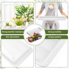 Cinnvoice 8 Pcs 24 x 8 x 1.6 Inch Rectangle Plant Saucer Tray, White - Image 4