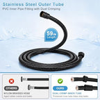 Handheld Toilet Bidet Sprayer 2 Pack, Water Pressure Adjustable Sprayer with Hose and 7/8 "T-Valve, Jet Spray and Soft Spray, for Toilet, Bidet, Shower etc., Stainless Steel, Black - Image 5