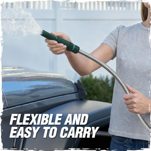 RUGGED RHINO Garden Hose, 25FT, Green/Black and Metal Garden Hose, 25FT, Hunter Green Bundle - Image 7