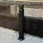 Outdoor Faucet Column - Stainless Steel Garden Hose Holder with Spray Gun, Decorative Aluminum Water Feature Fountain for Gardens - Image 2